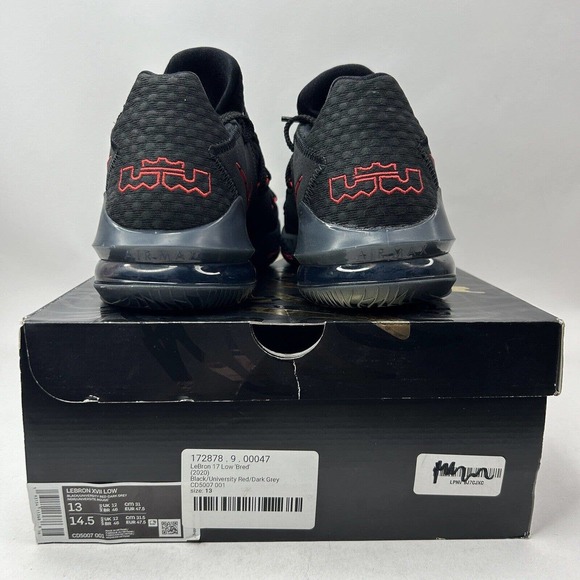 Nike Shoes Lebron 17 XVII Low “Bred/Black Red” 2023 - Picture 4 of 5